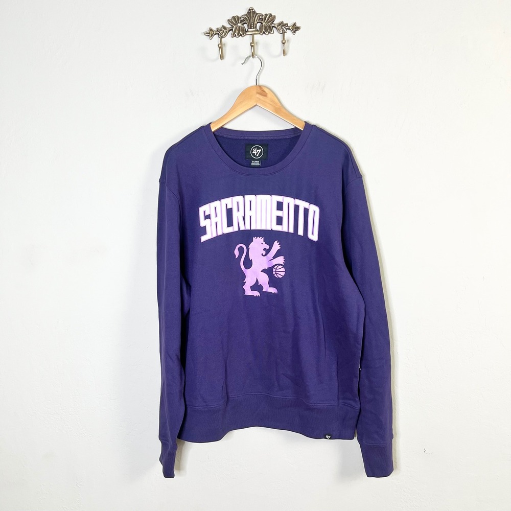 Sacramento Kings City Edition 47 Brand Sweatshirt Men Size XL Purple New NBA